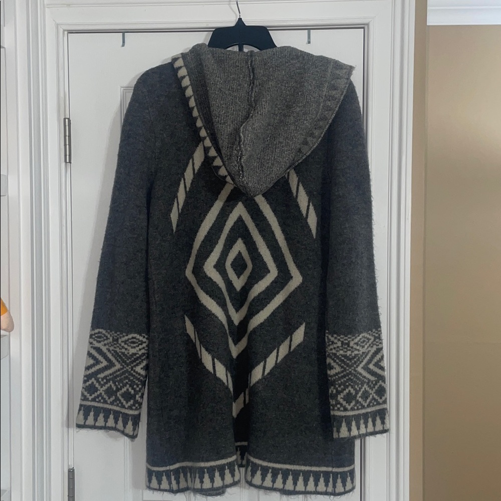 Free People /Driftwood Geometric Hooded Cardigan - Picture 8 of 8